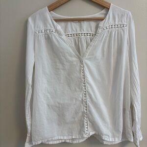 ba&sh white Blouse with Geometric lace Detailing